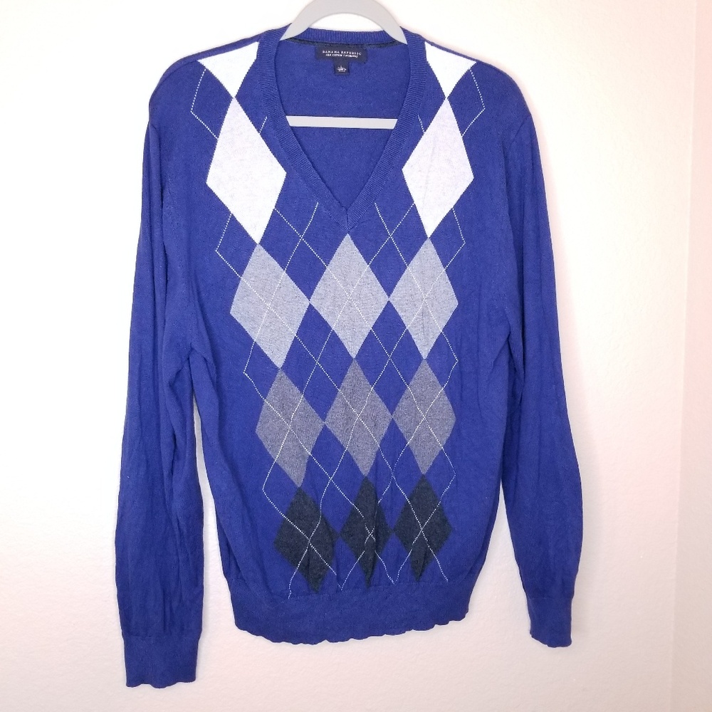 Blue Argyle Sweater